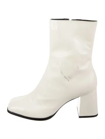 Pre-owned Reformation Patent Leather Boots In Neutral