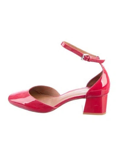 Pre-owned Reformation Patent Leather D'orsay Pumps In Red