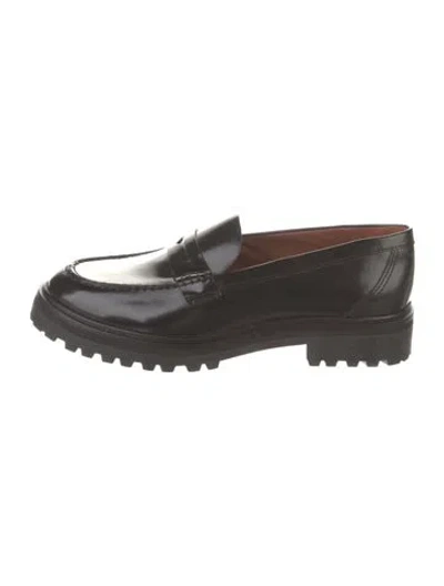 Pre-owned Reformation Patent Leather Loafers In Black