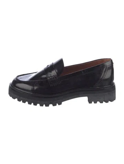 Pre-owned Reformation Patent Leather Loafers In Black