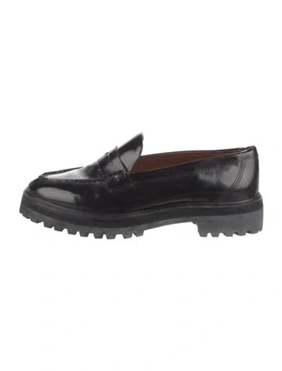 Pre-owned Reformation Patent Leather Loafers In Black