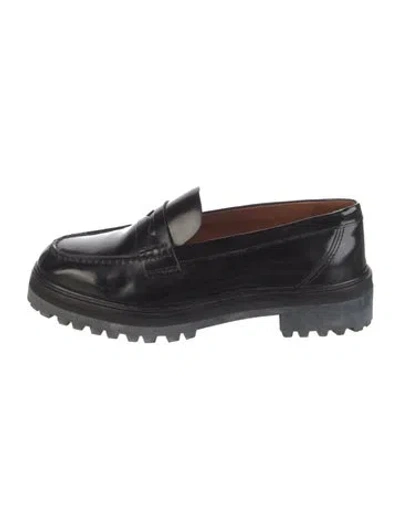 Pre-owned Reformation Patent Leather Loafers In Black