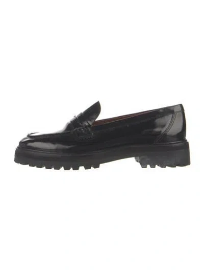 Pre-owned Reformation Patent Leather Loafers In Black