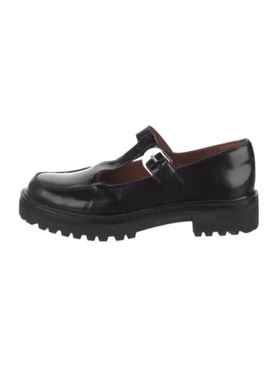 Pre-owned Reformation Patent Leather Loafers In Black