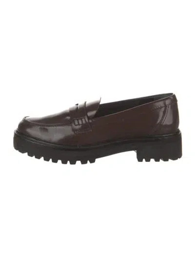 Pre-owned Reformation Patent Leather Loafers In Black