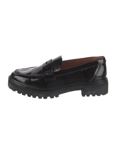 Pre-owned Reformation Patent Leather Loafers In Black