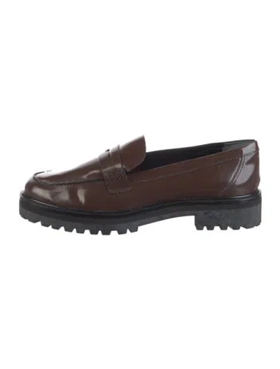 Pre-owned Reformation Patent Leather Loafers In Black