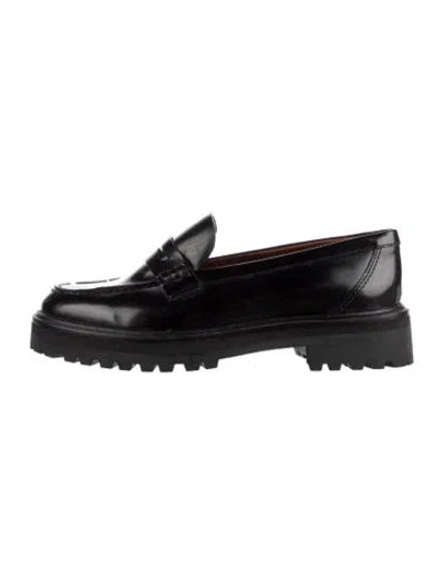 Pre-owned Reformation Patent Leather Loafers In Black