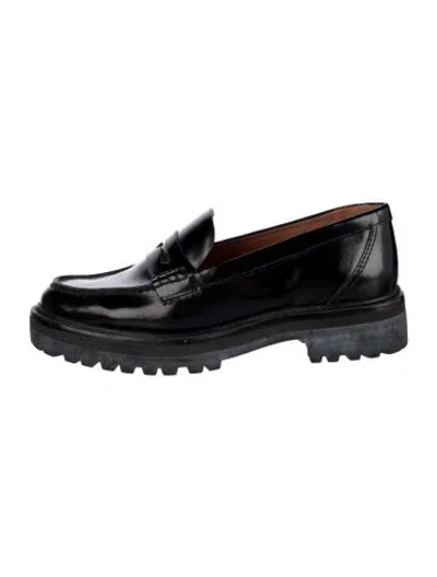 Pre-owned Reformation Patent Leather Loafers In Black