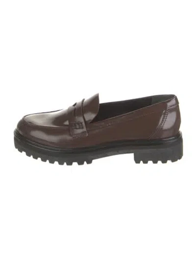 Pre-owned Reformation Patent Leather Loafers In Black