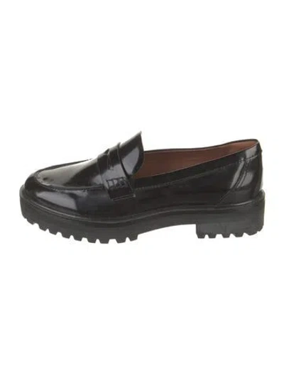Pre-owned Reformation Patent Leather Loafers In Black