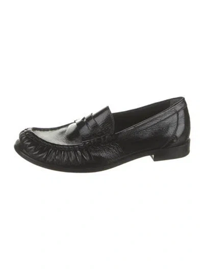 Pre-owned Reformation Patent Leather Loafers In Black