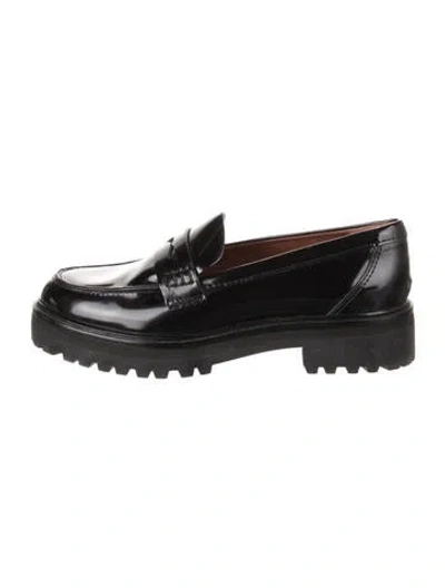 Pre-owned Reformation Patent Leather Loafers In Black