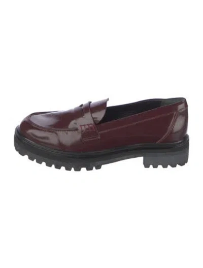 Pre-owned Reformation Patent Leather Loafers In Burgundy