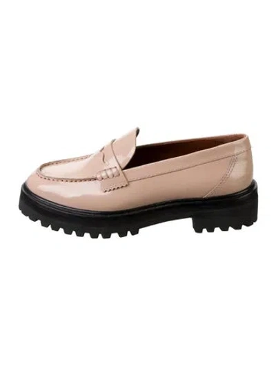 Pre-owned Reformation Patent Leather Loafers In Neutral