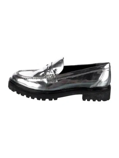 Pre-owned Reformation Patent Leather Loafers In Silver