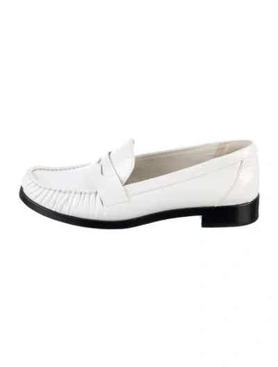 Pre-owned Reformation Patent Leather Loafers In White