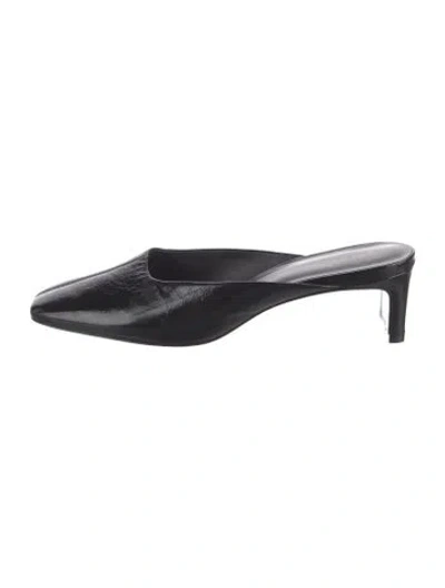 Pre-owned Reformation Patent Leather Mules In Black