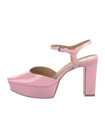 Pre-owned Reformation Patent Leather Mules In Pink