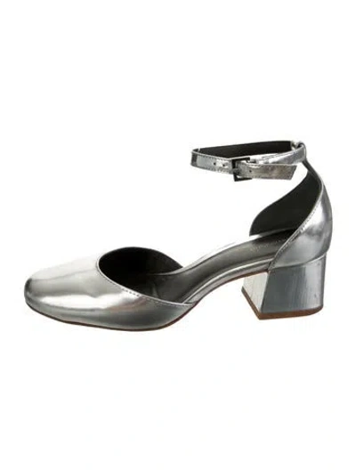 Pre-owned Reformation Patent Leather Pumps In Metallic/silver