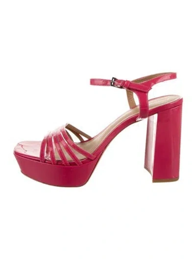 Pre-owned Reformation Patent Leather Sandals In Pink