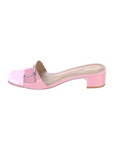 Pre-owned Reformation Patent Leather Slides In Pink