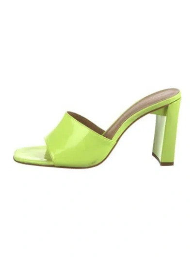 Pre-owned Reformation Patent Leather Slides In Yellow