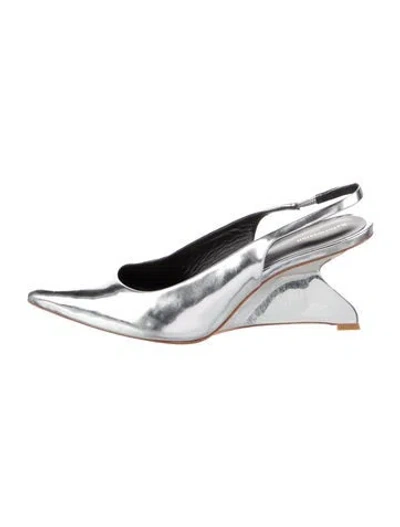 Pre-owned Reformation Patent Leather Slingback Pumps
