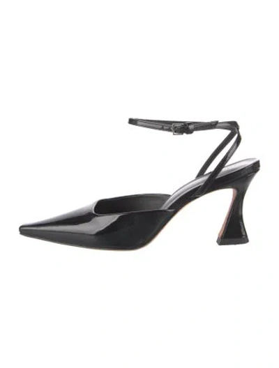 Pre-owned Reformation Patent Leather Slingback Pumps In Silver