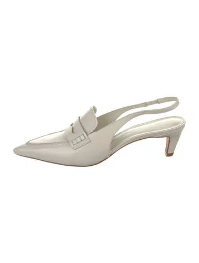 Pre-owned Reformation Patent Leather Slingback Pumps In White