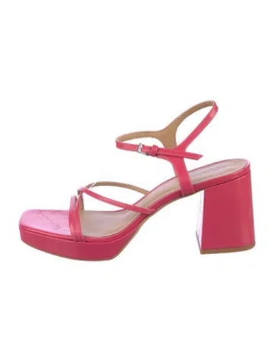 Pre-owned Reformation Patent Leather Slingback Sandals In Pink