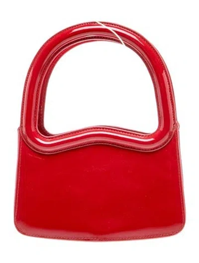 Pre-owned Reformation Patent Leather Top Handle Bag In Red