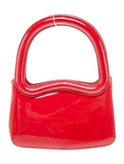 Pre-owned Reformation Patent Leather Top Handle Bag In Red