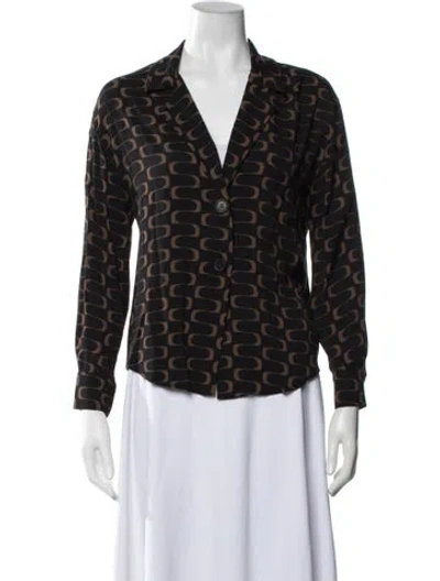 Pre-owned Reformation Patterned Blazer In Black