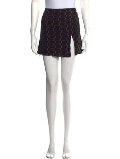 Pre-owned Reformation Patterned Mini Skirt In Black