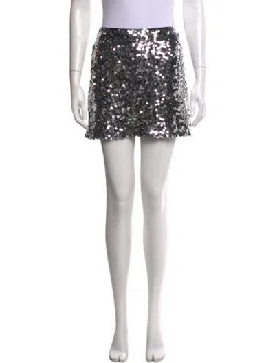 Pre-owned Reformation Patterned Mini Skirt In Black