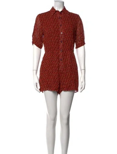 Pre-owned Reformation Patterned Romper In Multicolor