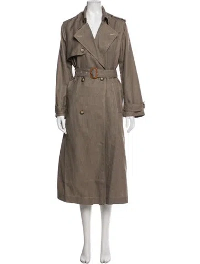 Pre-owned Reformation Patterned Trench Coat W/ Tags In Brown