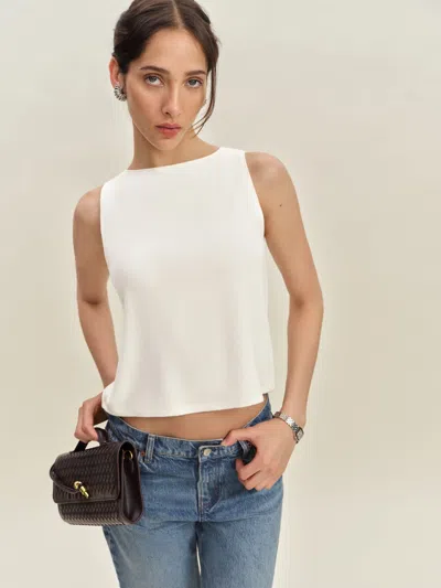 Reformation Pears Knit Top In Ivoire