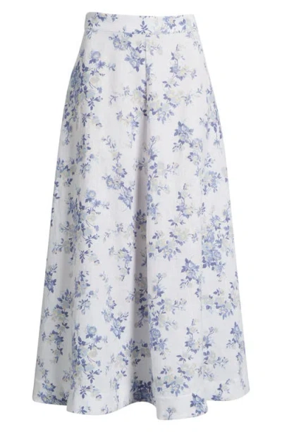 Reformation Peony Floral Skirt In White