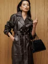 Reformation Peppa Top Handle Black Croc Leather In Black