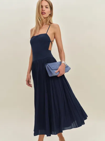 Reformation Perlette Dress In Blue