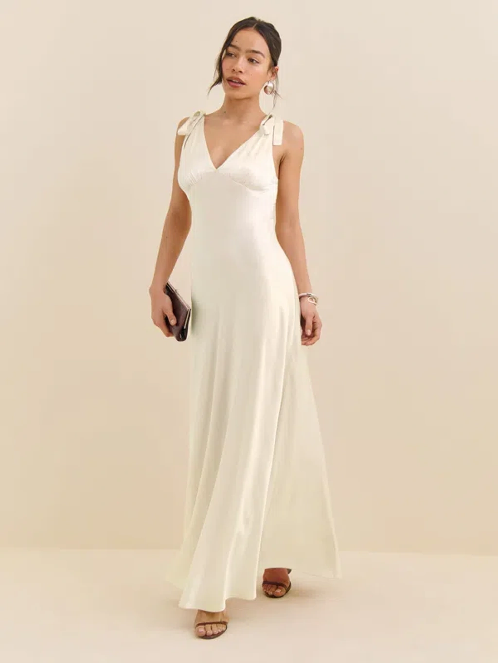 Reformation Pernille Silk Dress In White | ModeSens
