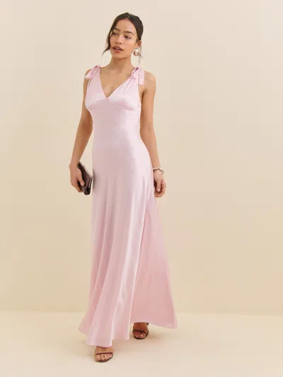 Reformation Pernille Silk Dress In Cherry Blossom