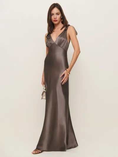 Reformation Pernille Silk Dress In Magnetic