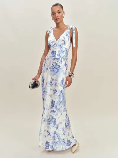 Reformation Pernille Silk Dress In Meringue
