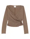 Reformation Perrin Knit Top In Brown