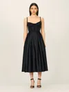 Reformation Serene Knit Organic Cotton Blend Midi Dress In Black