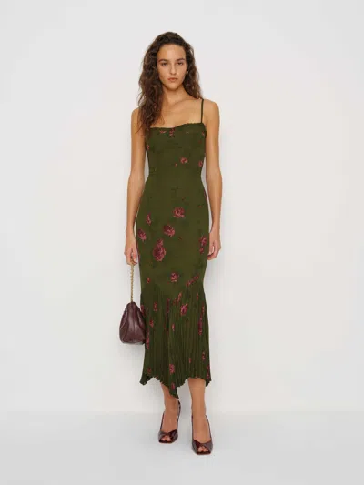 Reformation Petites Aiko Dress In Green