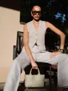 Reformation Petites Alex Linen Pant In Oatmeal